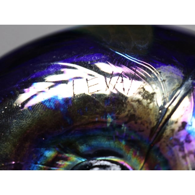 Glass Large Vintage Hand Blown Aurene Iridescent Studio Art Glass G. Levy Paperweight For Sale - Image 7 of 12