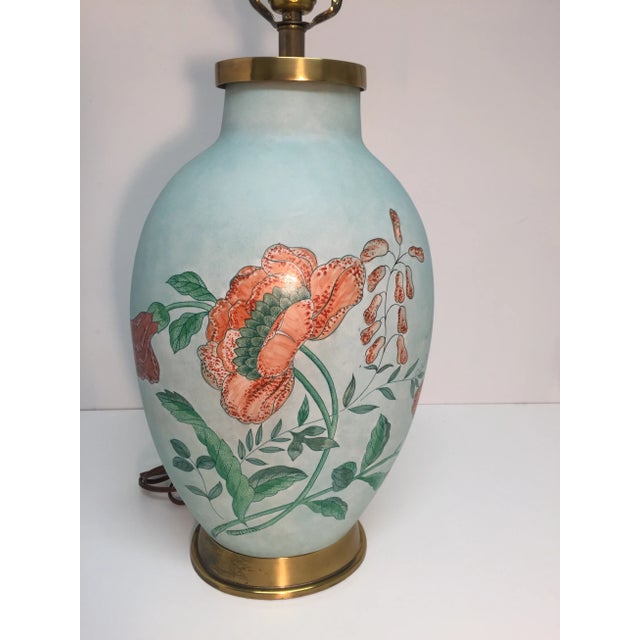 Vintage 1980’s Chapman Ceramic and Brass Table Lamp For Sale - Image 6 of 12