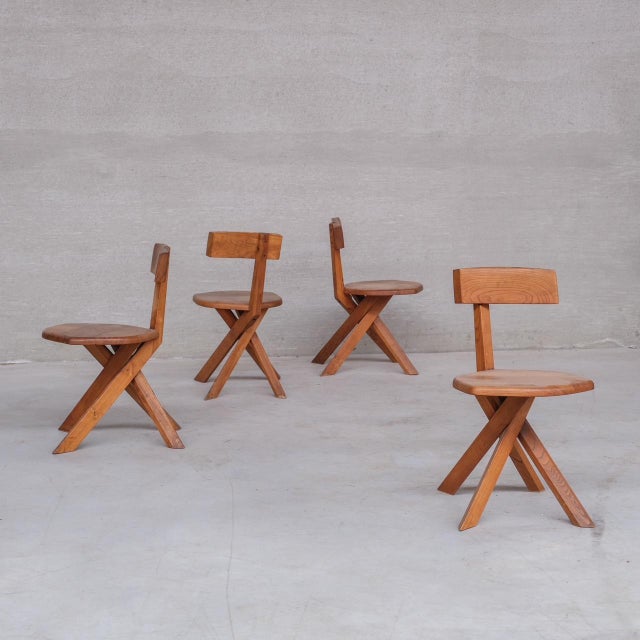 Mid-Century French Elm S34 Chair from Pierre Chapo, 1970s For Sale - Image 6 of 15