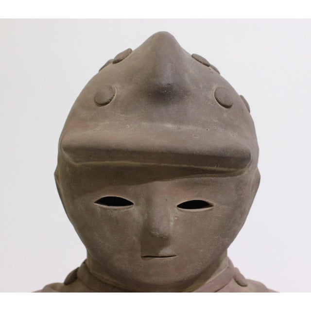 Terra Cotta Japan Haniwa Style Figures Unglazed Terra Cotta - A Set of Two For Sale - Image 8 of 13