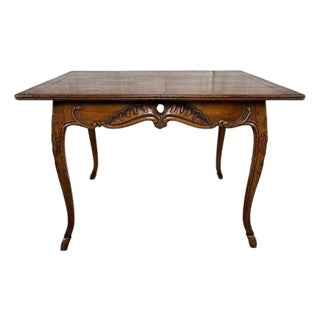 Antique French Louis XV Coffee Table, Solid Oak, Circa 1890 For Sale