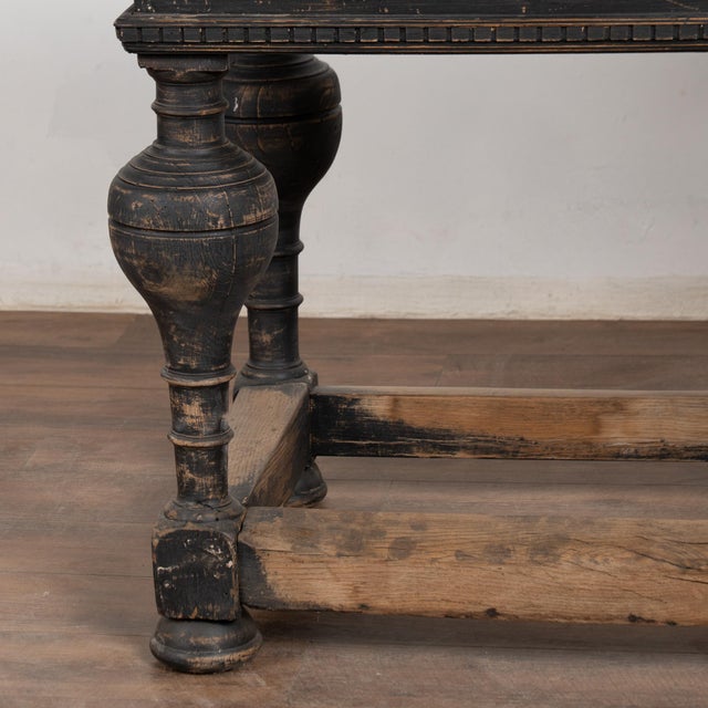 19th Century Swedish Stone Top Baroque Black Table For Sale - Image 9 of 12