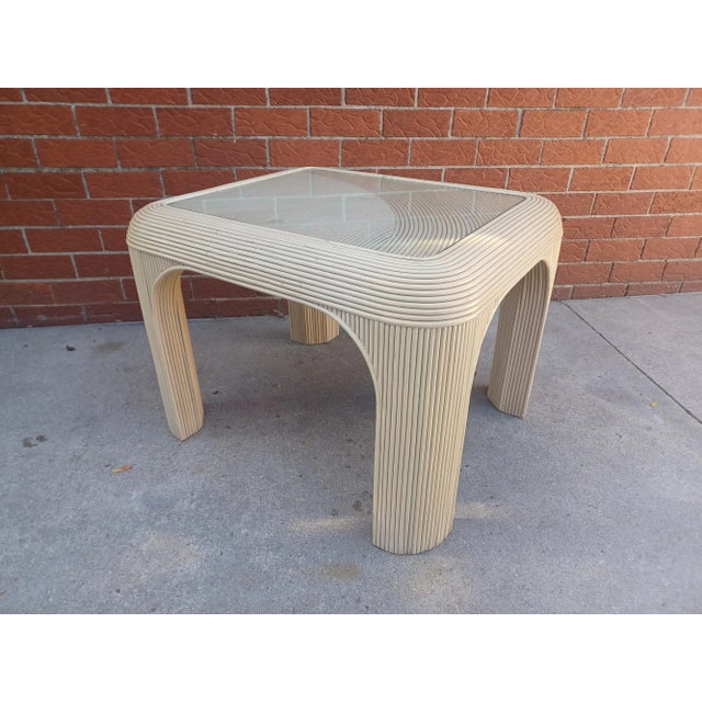 Vintage 1980s Lacquered Pencil Reed Side Table For Sale - Image 12 of 13