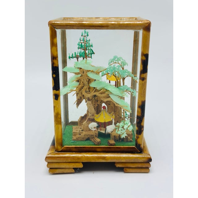 Wood Vintage Bamboo Asian Diorama For Sale - Image 7 of 7