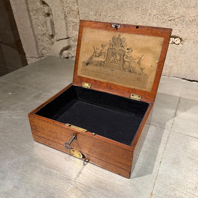 19th-Century English Artist's Watercolour Mahogany Box R. Ackermann For Sale - Image 12 of 14