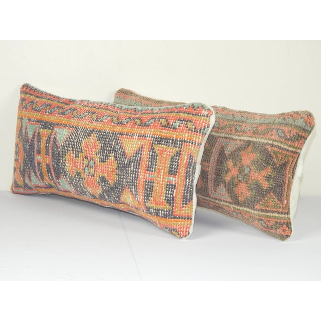 Turkish Wool Rug Cushion Cover - A Pair For Sale - Image 4 of 5