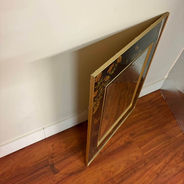 Vintage La Barge Reverse-Painted Églomisé Chinoiserie Wall Mirror For Sale In Seattle - Image 6 of 12