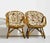 Contemporary Vintage Palm Beach 2 Strand Rattan Bamboo Chairs in the Style of Franco Albini - Set of 2 For Sale - Image 3 of 13