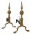 Antique American Brass Andirons - A Pair For Sale