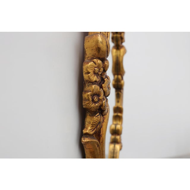Glass Rococo Style Gilt Mirror with Floral Garlands, Italy, 1950s For Sale - Image 7 of 11