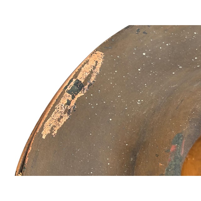 1920s Pendant With Acorn Shaped Shade and Four Bare Bulbs and Original Paint Finish For Sale - Image 12 of 14