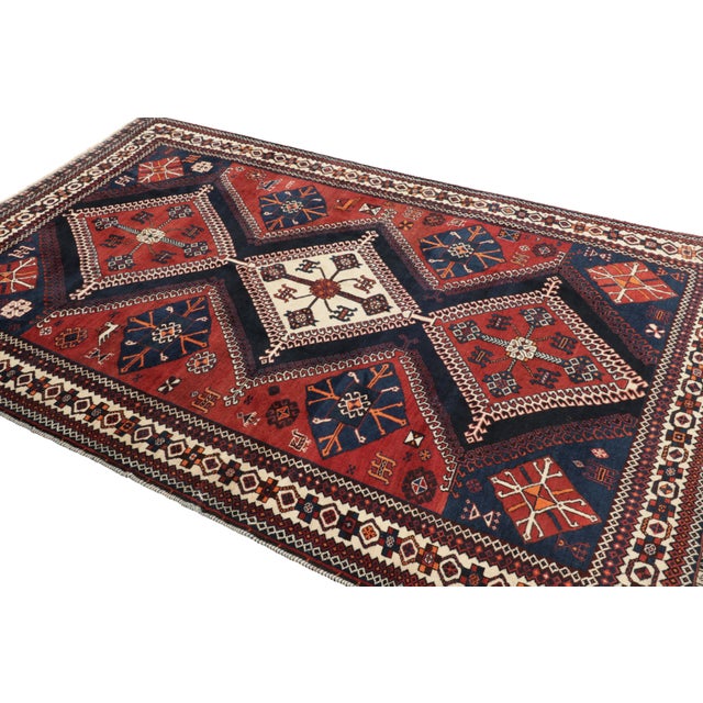 Rug & Kilim Vintage Gabbeh Persian Rug in Black-Brown With Geometric Medallions - Rug & Kilim For Sale - Image 4 of 8