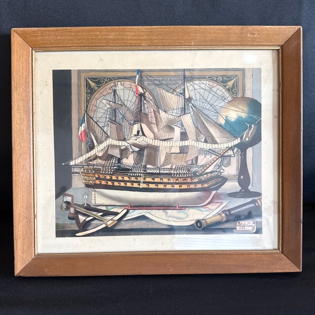 Fun little piece that you can hang in the study or place in the book shelf. 11.5” x 13” with sweet little vintage cherry...