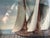 Mid-Century Modern Mid-Century Modern Maritime Diorama with Large Sailing Ship Under Glass, United States, 1950s For Sale - Image 3 of 10