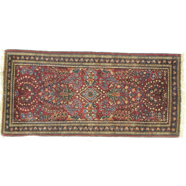 Antique Persian Sarouk Rug - 4' X 2'2" For Sale