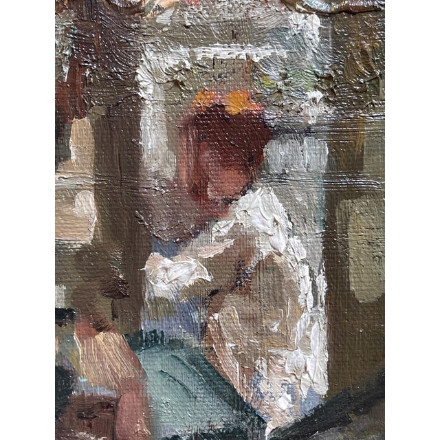 2010s View to the Kitchen by Jim Beckner | Oil on Canvas Scene of people in a kitchen setting For Sale - Image 5 of 5