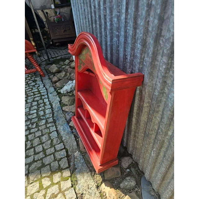 Wooden cabinet in folk style, 1950s-1960s, dimensions height 77 cm, width 54 cm, depth 16 cm.