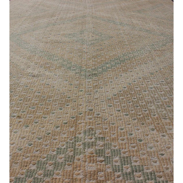 Vintage Turkish Flat-Weave Kilim With Diamond Geometric Design in Taupe, Tan For Sale In Atlanta - Image 6 of 12