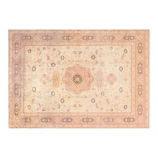 Antique Turkish Sivas Animal Botanic Brown Handmade Wool Carpet For Sale