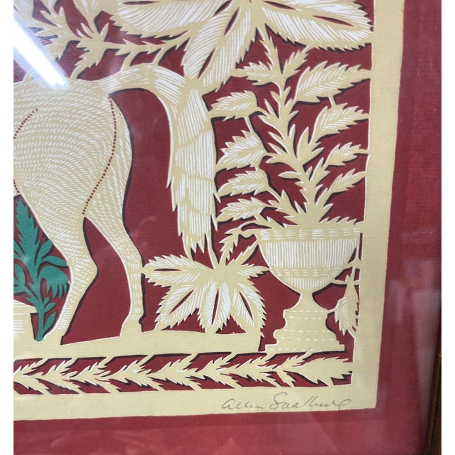 1940s Vintage Allen Saalburg Paper Cut Eclipse Horse Print, Framed For Sale In New York - Image 6 of 6