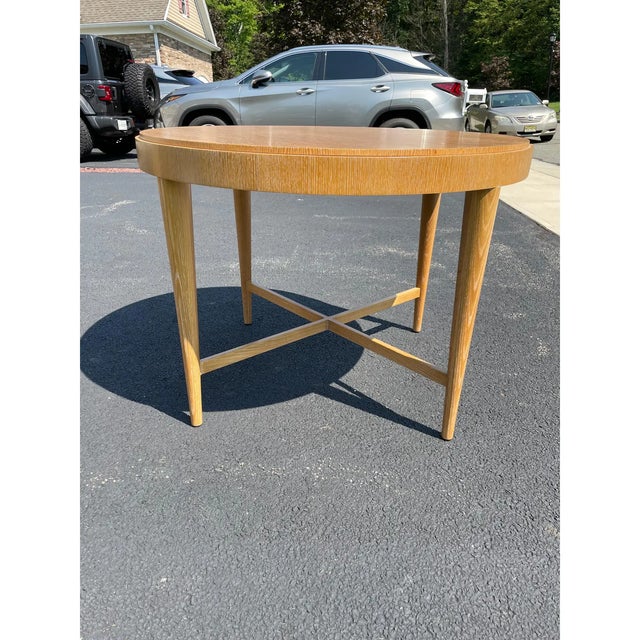 Vintage Pickled Oak Round Center Hall Table Chairish