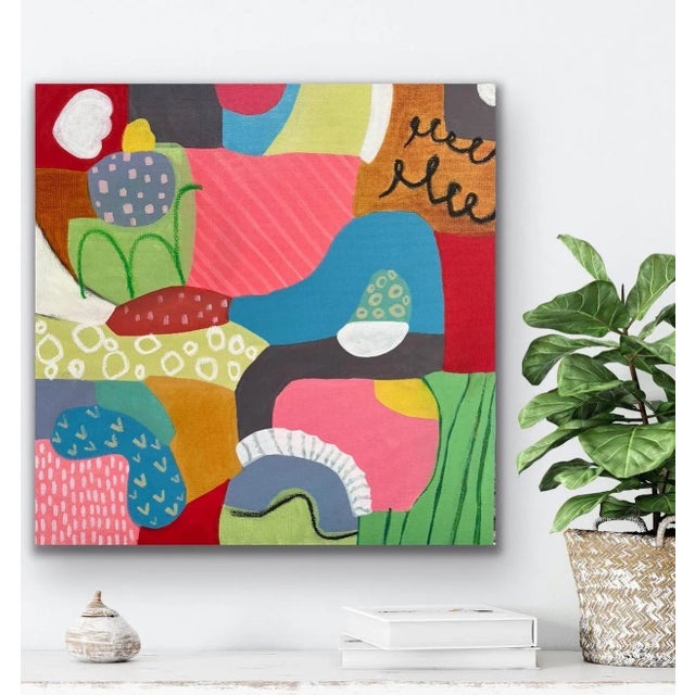 2020s "It's a Lovely Day Today" Contemporary Abstract Mixed-Media Painting by Tracy Allegro For Sale - Image 5 of 5