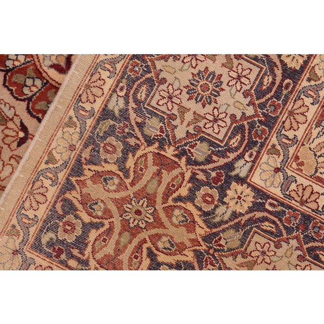 Textile Shabby Chic 1990's Pak-Persian Taupe/Blue Wool Rug - 6'2'' X 9'3'' For Sale - Image 7 of 9