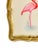 Hollywood Regency Original Hand-Painted Flamingo Painting Framed in a Vintage Italian Frame For Sale - Image 3 of 3
