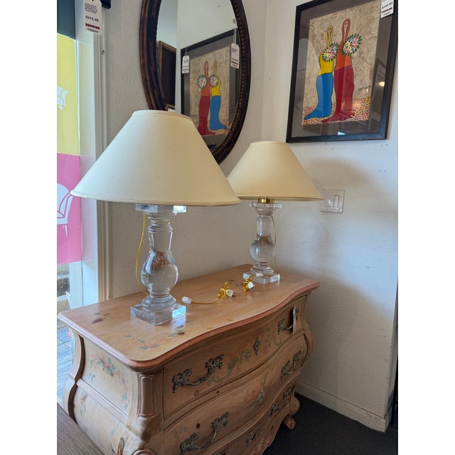 Vintage Crystal Baluster Table Lamps - a Pair For Sale - Image 12 of 13