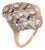 1900-1909 Edwardian Diamond Sapphire Two Tone Navette Ring, Size 5 For Sale
