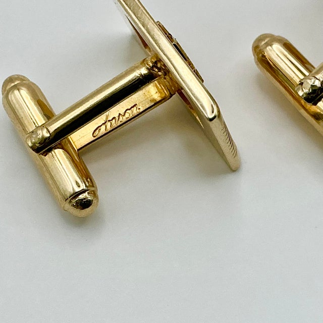 1950s Mid-Century Hollywood Regency Boho Chic “G” Initialed Cufflinks - A Pair. For Sale - Image 10 of 12