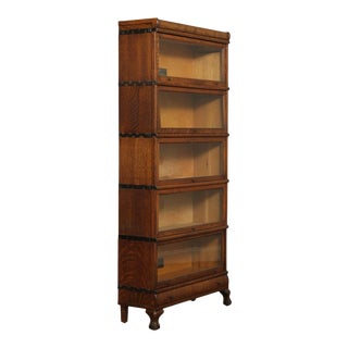 Macey Antique Oak 5 Stack Barrister Bookcase For Sale