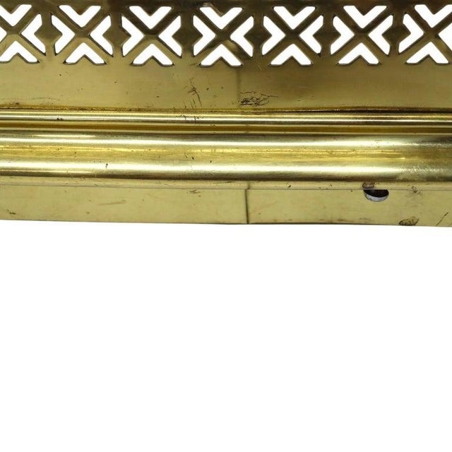 Metal Antique Brass Fender Fireplace Screen With Paw Feet C1920 For Sale - Image 7 of 12