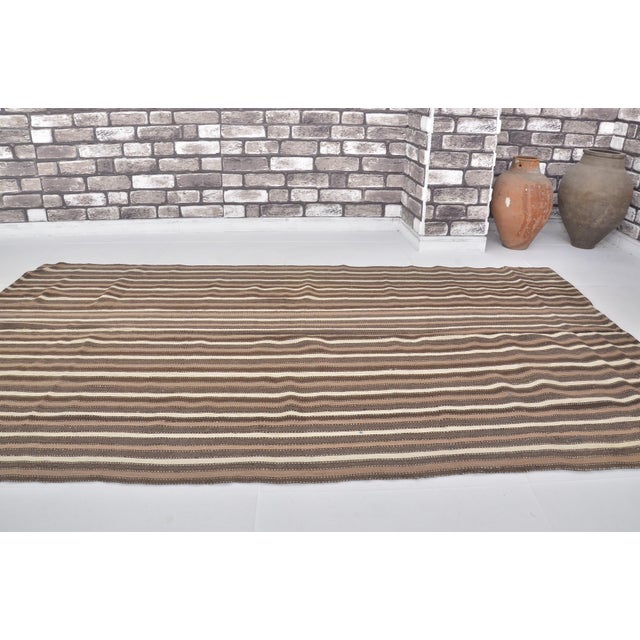 1960s Decorative Turkish Stripe Kilim Rug For Sale In Phoenix - Image 6 of 10