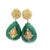 Vintage Italian 18k Gold Diamond & Carved Malachite Convertible Drop Earrings, 1970s, A Pair For Sale In Miami - Image 6 of 9