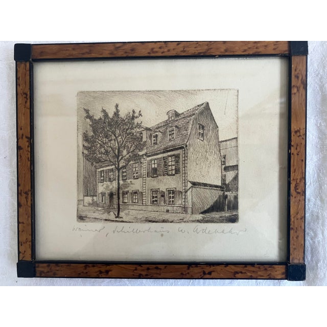 Realism 1930s New England House Woodblock Print, Signed and Framed For Sale - Image 3 of 5