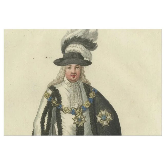 Schwan, Knight of the Seraphim Order, 18th Century, Engraving For Sale - Image 4 of 4