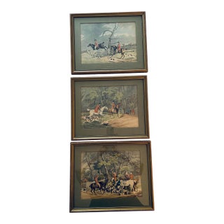 Antique Prints English Fox Hunting Scenes Set of Three For Sale