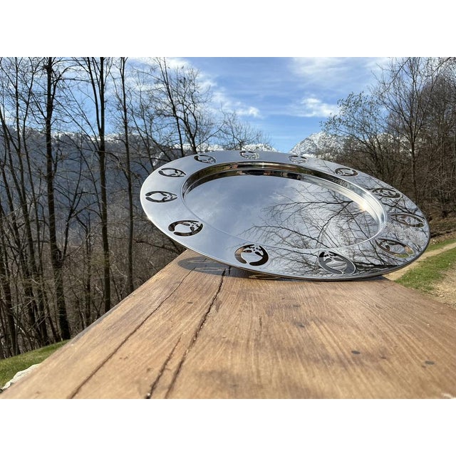 Limited Editon Round Girotondo Tray in Polished 18/10 Stainless Steel by Stefano Giovannoni and Guido Venturini for Alessi, 1989 For Sale - Image 12 of 18
