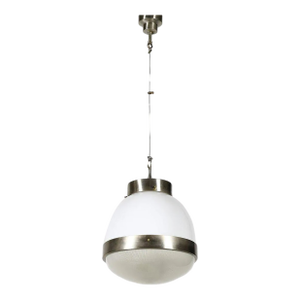 Sergio Mazza “Delta” Ceiling Light — Artemide, 1960s, Chrome & Glass