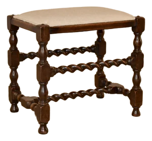 19th Century English Oak Turned Stool