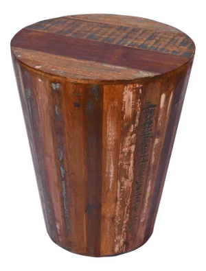 Rustic Reclaimed Cone Shaped Side Table