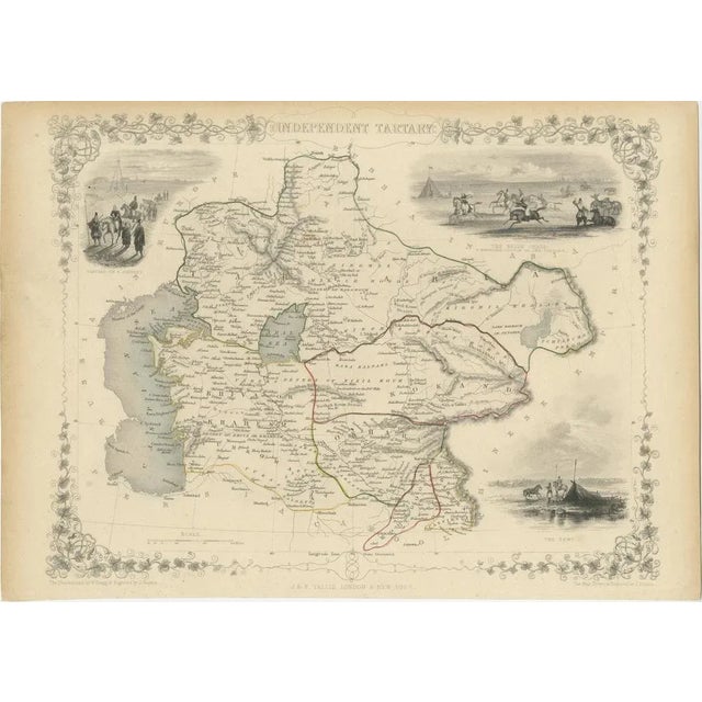 Antique map titled 'Independent Tartary'. Original steel engraved map of Central Asia. It covers the regions between the...