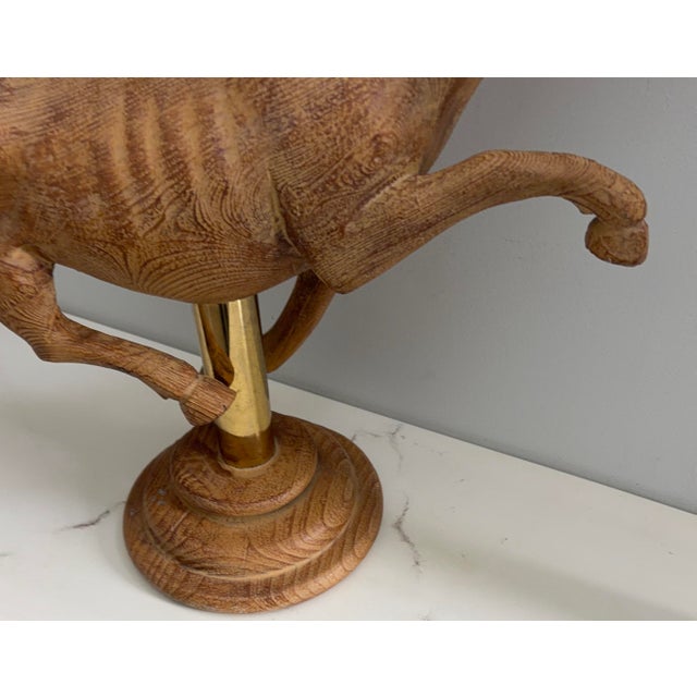 Vintage Hand Carved Large Stallion Wood Sculpture Equestrian Decor. For Sale - Image 10 of 11