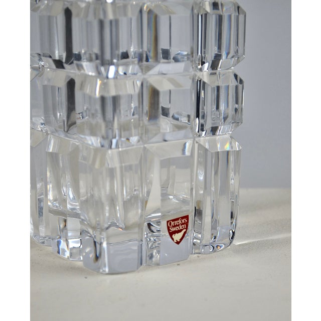 Mid-Century Modern Crystal Faceted Vase by Sven Palmqvist for Orrefors, Sweden, 1950s For Sale - Image 10 of 11