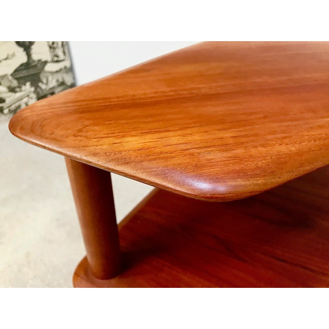 Mid-Century Danish Solid Teak 2-Level Side Table by Peter Hvidt & Orla Mølgaard-Nielsen for France & Søn, 1960s For Sale - Image 15 of 18