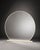 Large Cream Framed Round Mirror With Sculptural Base, 45” X 40” For Sale - Image 4 of 4