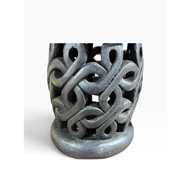 Vintage Tribal Nobility Wood Bamileke Stool/Side Table Cameroon 17" H For Sale - Image 4 of 9