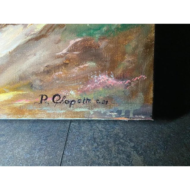 P. Chapatte, Swiss Lake and Mountain Landscape, 1991, Oil on Canvas For Sale - Image 4 of 9