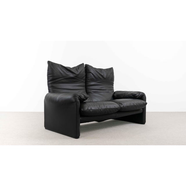 Maralunga 2-Seater Leather Sofa by Vico Magistretti from Cassina, 1990s For Sale - Image 14 of 18